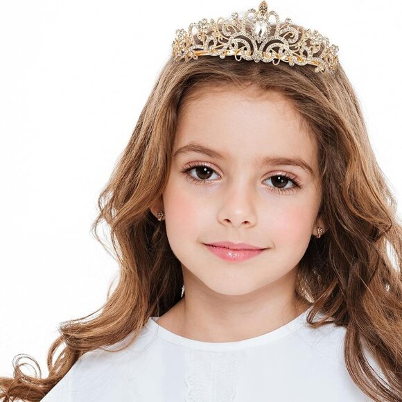 Crystal Tiara Crowns Women Girls Elegant Rhinestone Bridal Prom Birthday main image 5
